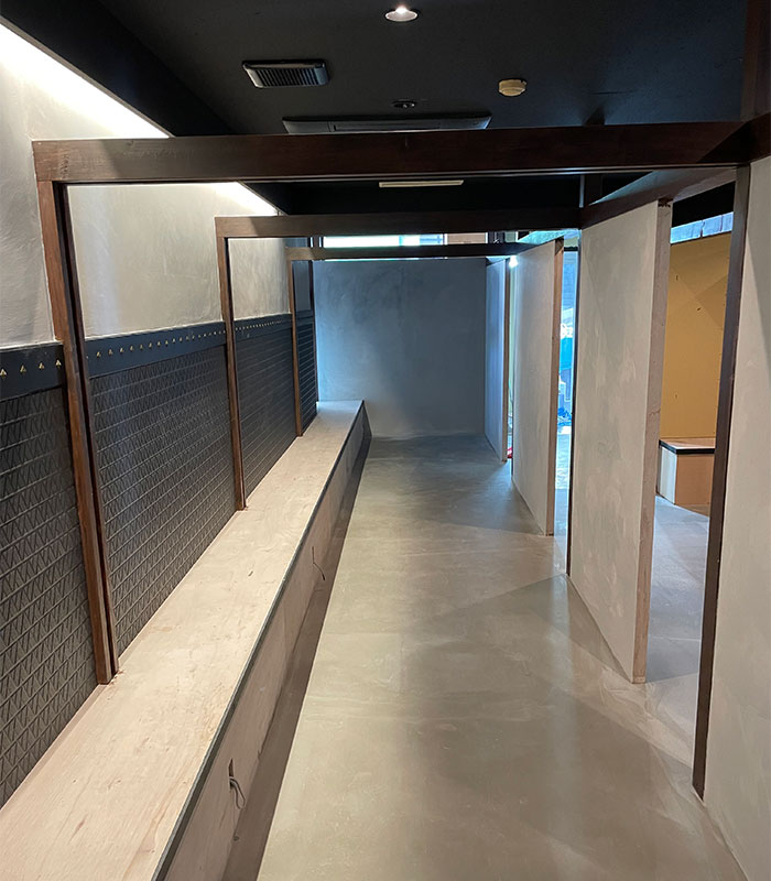 床・壁表面施工